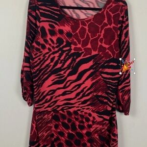 Susan Graver Red and Black Patterned Tunic